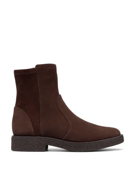 Clarks Suede Block Heel Ankle Boots Dark Brown