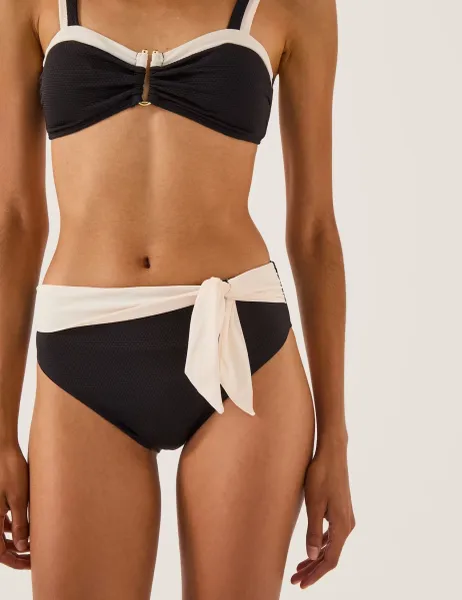 Monsoon Tie Front High Waisted Bottoms Black
