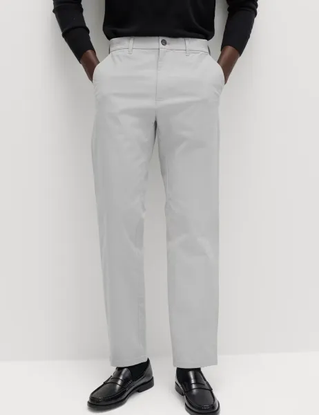 Marks & Spencer Regular Fit Stretch Chinos Silver
