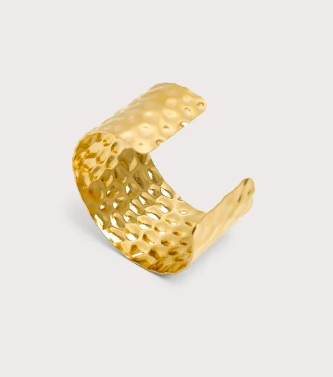 Gold Plated Hammered Cuff