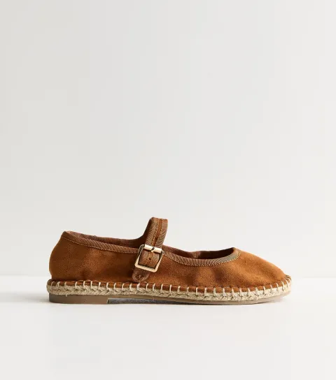 Women's Tan Faux Suede Espadrille Flats Vegan