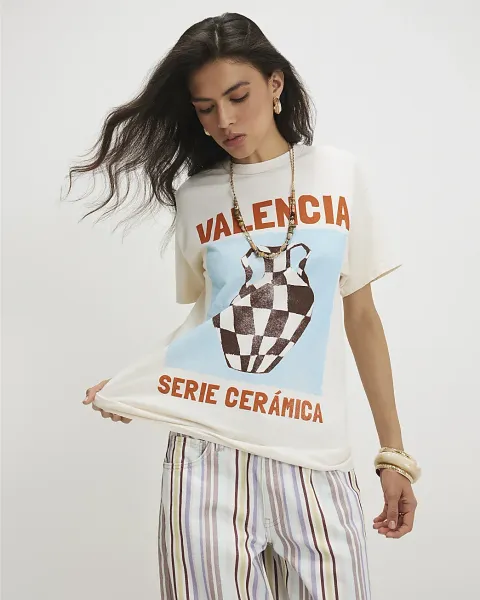 River Island Cotton Valencia Boyfriend Fit T-Shirt