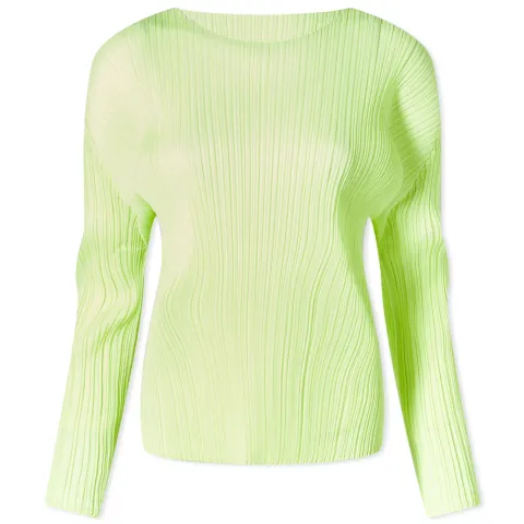 Long Sleeve Pleats Crew Top