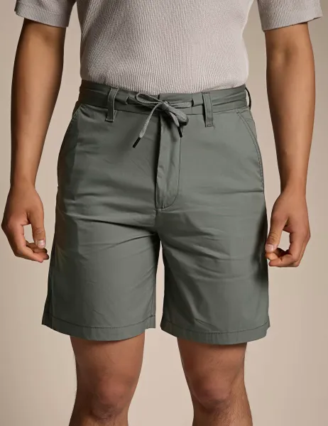 Boss Half Elasticated Waist Stretch Chino Shorts Beige