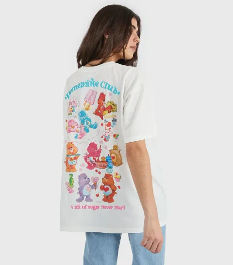 Women's White Care Bears Homebake Club Printed T-Shirt