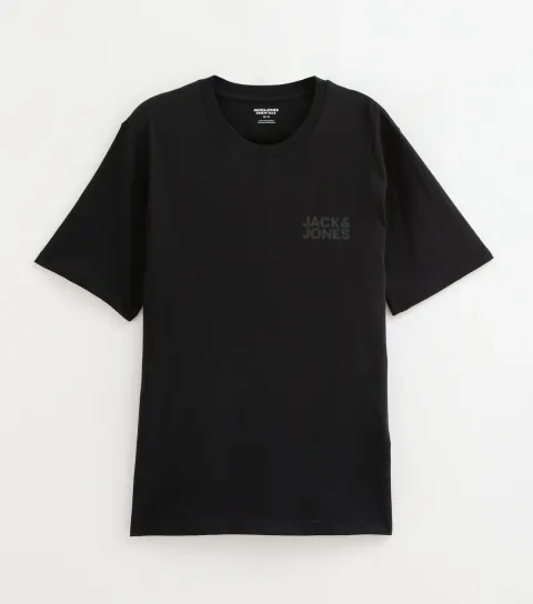 Men's Black Organic Cotton Chest Logo T-Shirt