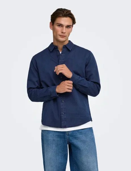 Only & Sons Cotton Indigo Shirt