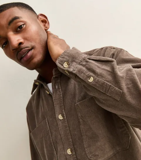 Men's Mens Brown Cord Shirt