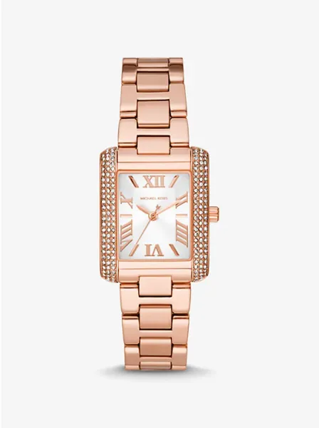 Michael Kors Mini Emery Pavé Rose-Gold Tone Watch