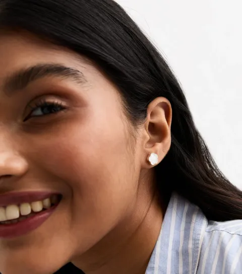 New Look White Flower Stud Earrings