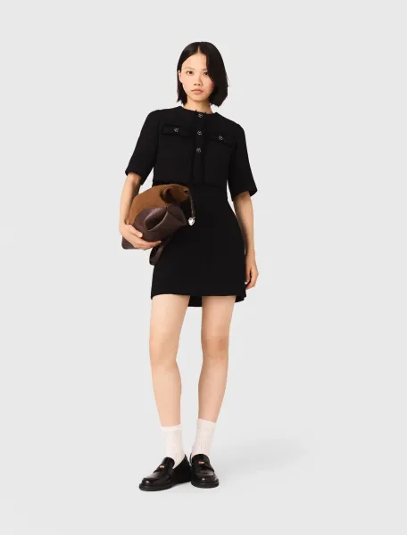 2-in-1 shiny tweed dress