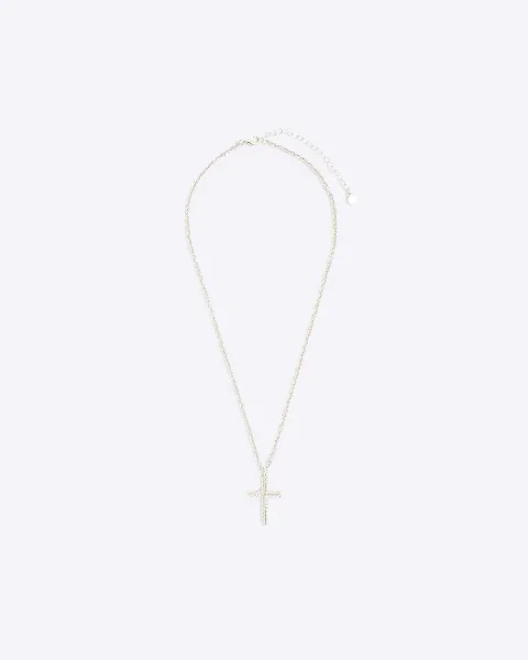 River Island Cross Pendant Necklace