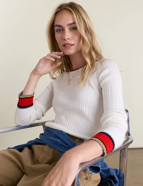 BAUKJEN Pure Merino Wool V-Neck Cardigan Cream