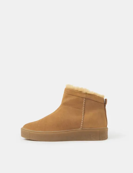 Accessorize Suede Faux Fur Lined Ankle Boots