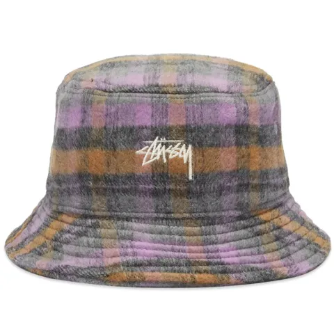 Brushed Plaid Bucket Hat