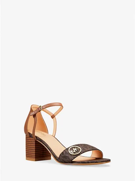 Michael Kors Hannah Signature Logo Block Heel Sandal