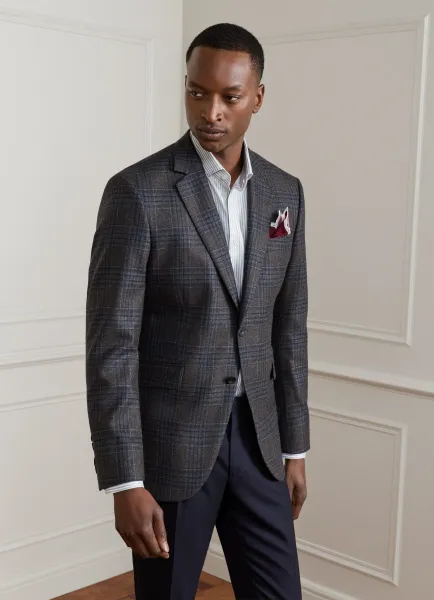 Wool-Cashmere Check Blazer - Woven in Italy