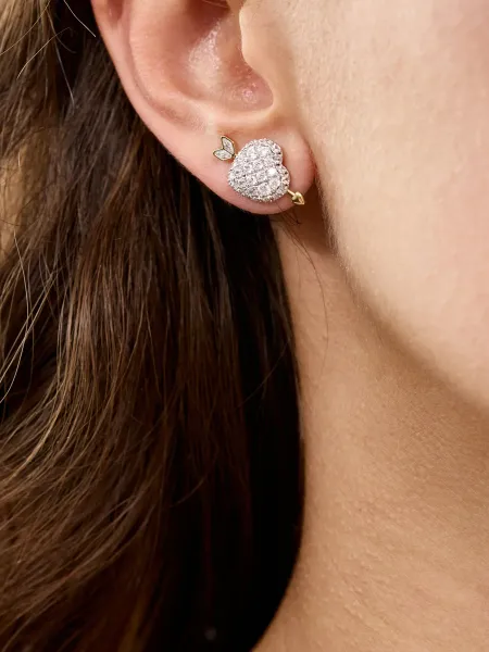 Swarovski Crystal Heart Stud Earrings