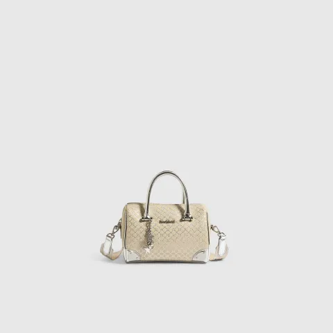 River Island Metallic Monogram Bowler Bag