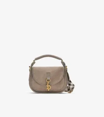 Small B Clip Messenger Bag in Taupe brown