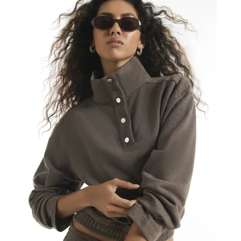 River Island Popper Funnel Neck Sweatshirt