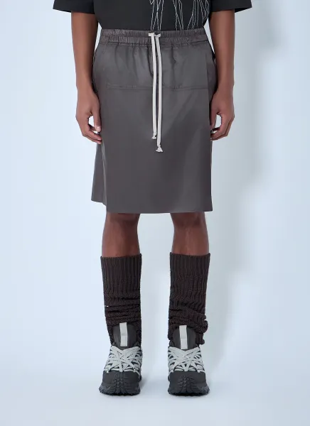 Drawstring Midi Kilt Shorts