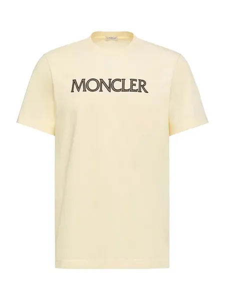Men Logo Print Cotton T-Shirt Ivory