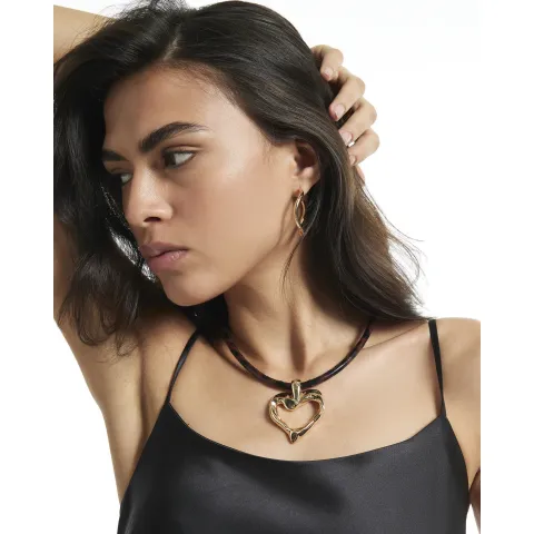 River Island Open Heart Cord Necklace