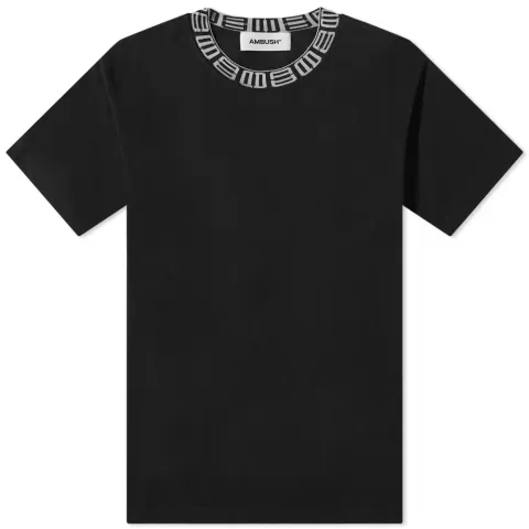 Monogram Ribbed Collar T-Shirt