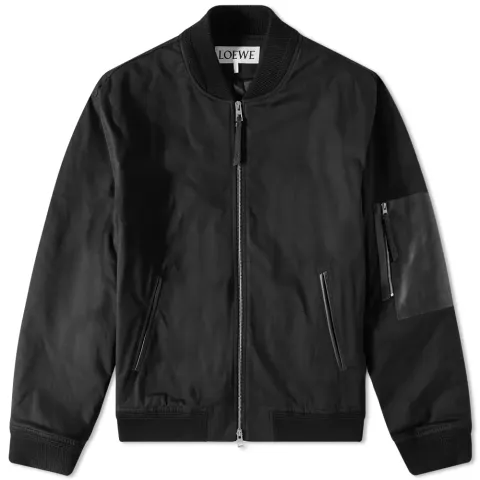 Anagram Leather Patch Bomber Jacket