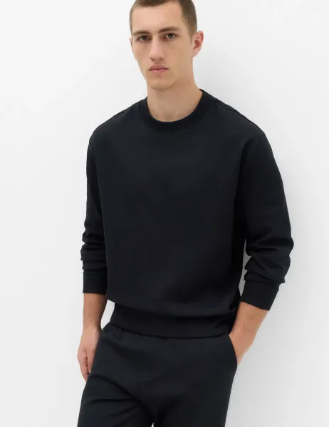 Marks & Spencer Ultimate Cotton Rich Crew Neck Sweatshirt Black