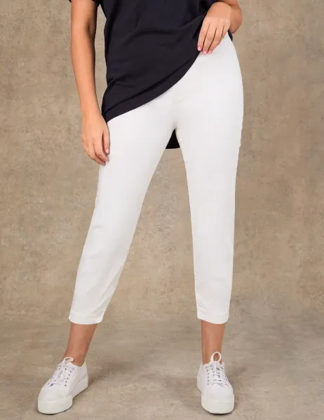 Live Unlimited London High Waisted Cropped Jeggings White