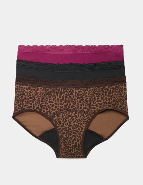 Marks & Spencer 3 Pack Heavy Absorbency Period Knicker Shorts Brown Mix