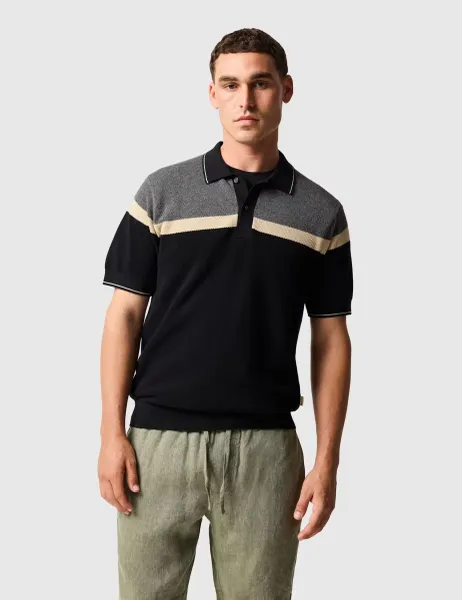 Rodd & Gunn Barret Reef Pure Cotton Knitted Polo Shirt Charcoal Mix