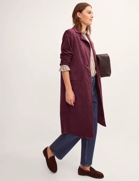 Monsoon Faux Suede Coat Berry
