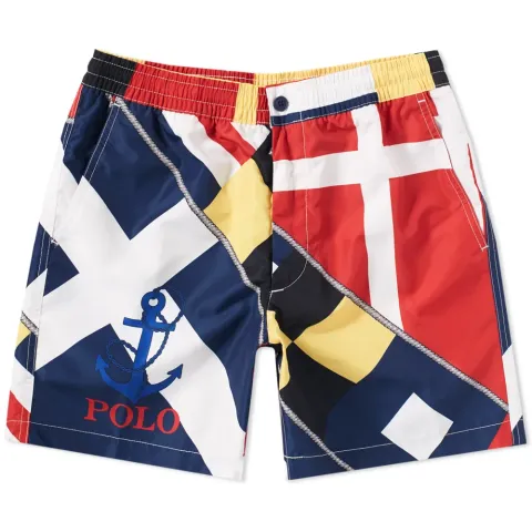 CP93 Sailing Flag Print Swim Short