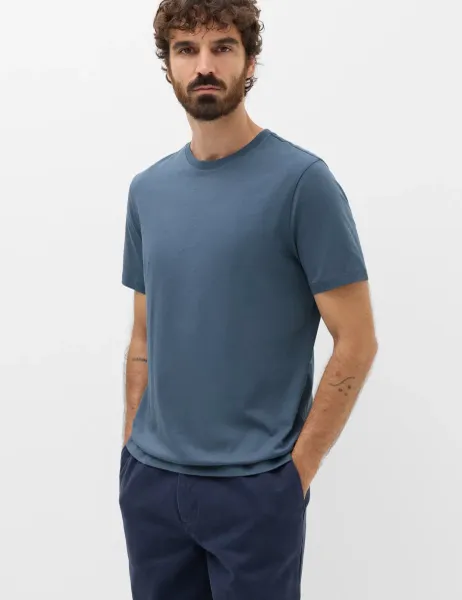 Marks & Spencer Pure Cotton Regular Fit Crew Neck T-Shirt Dusty Blue