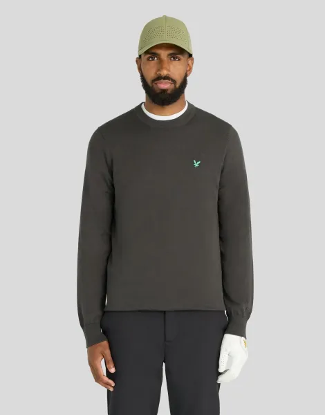 Lyle & Scott Green Eagle Cotton Blend Crew Neck Sweatshirt