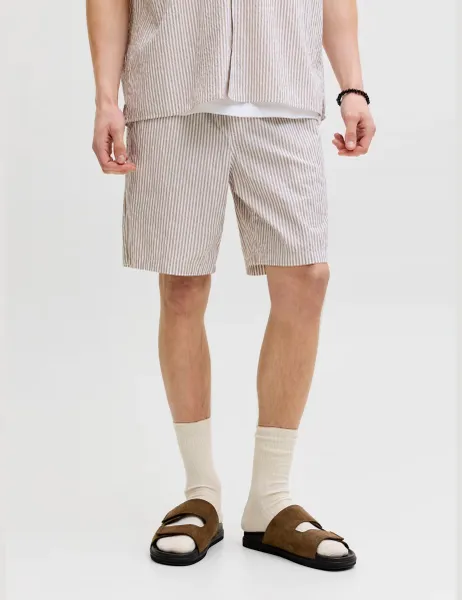 Jack & Jones Jersey Striped Shorts Cream Mix