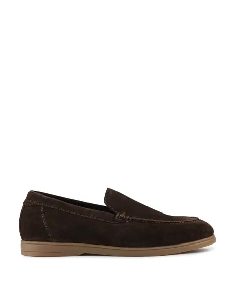Jones Bootmaker Suede Slip-On Loafers Brown