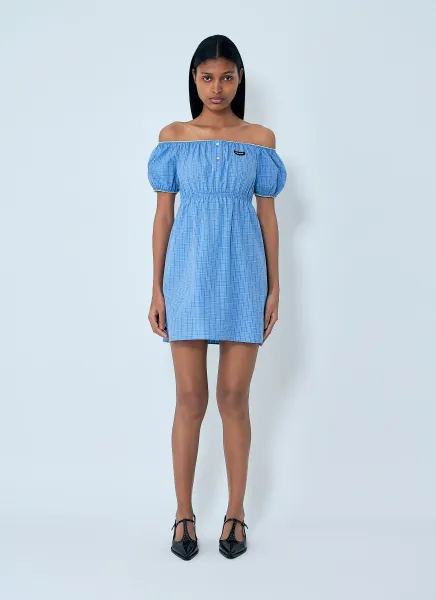 Plaid-Pattern Mini Dress