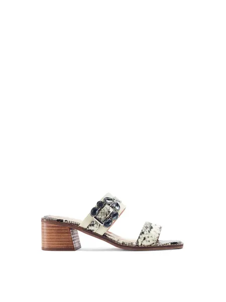 Moda In Pelle Mallorie Block Heel Sandals Snake Skin Print