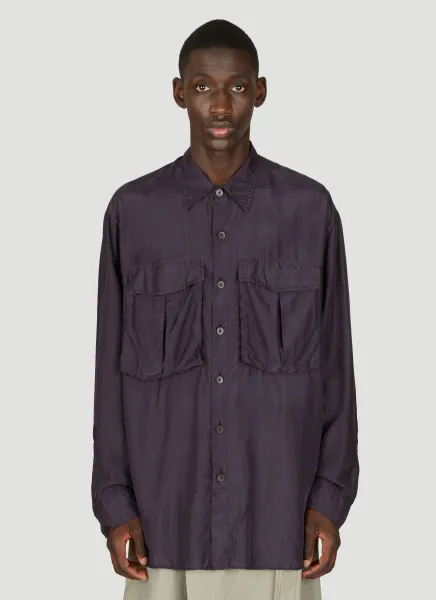 Patch Pockets Silk Shirt