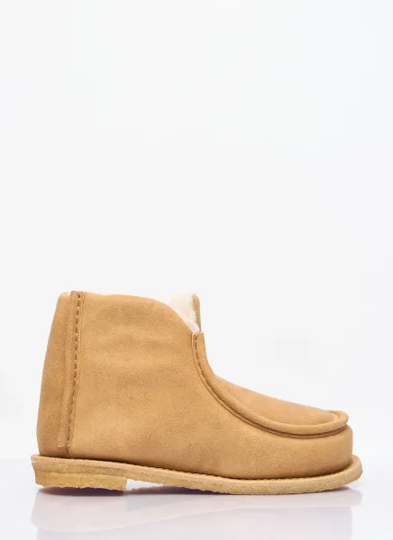 Suede Padded Ankle Boots