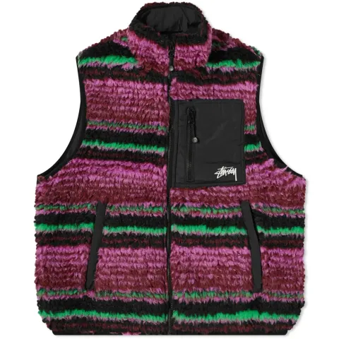Striped Sherpa Vest