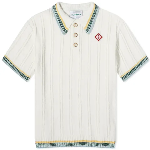 Ribbed Boucle Polo