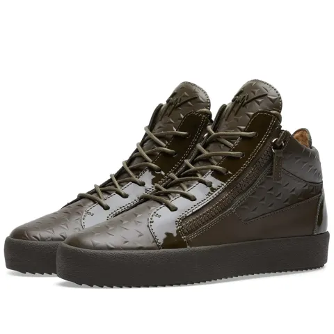 Patterned Double Zip Mid Sneaker