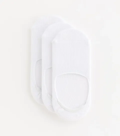 Pack of 3 White Sports Grip Invisible Socks