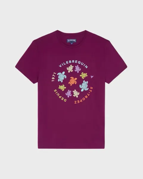 Vilebrequin Men Cotton T-shirt Tortues Multicolores
