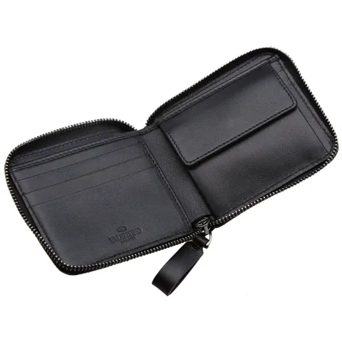 Bonded Camouflage Noir Zip French Wallet